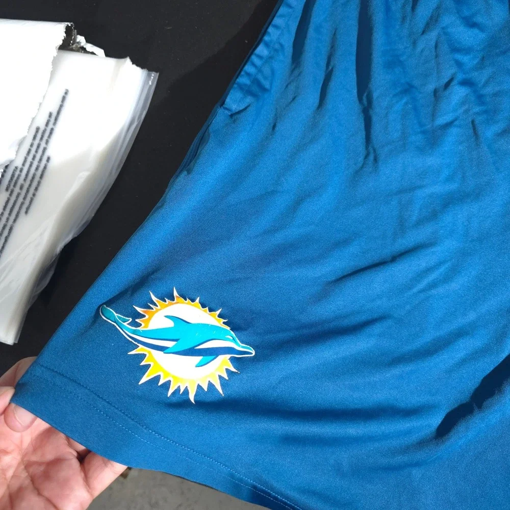 Nike Miami Dolphins NFL Shorts Mens XL Blue Team Issued Brandon Shore Athletic